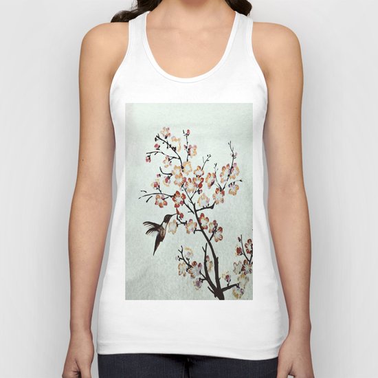 Delicate humming-bird Unisex Tank Top