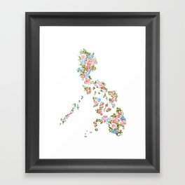 Let Hope Bloom-Philippine Map-Roses Framed Art Print