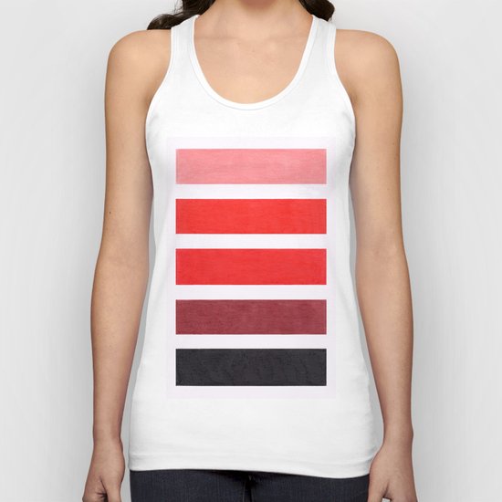 Colorful Red Geometric Pattern Unisex Tank Top