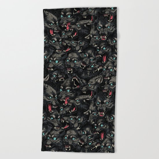 Wolf Pack Pattern Beach Towel