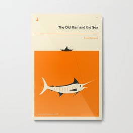 THE OLD MAN AND THE SEA Metal Print | Graphicdesign, Minimal, Oldmanseacover, Typography, Hemingway, Bookcover, Ernesthemingway, Pop Art, Digital, Oldmanandsea 