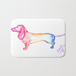 Rainbow Dachshund Bath Mat | Dog Lover Gift, Pridemonth, Dog Lover, Wiener Dog, Dog, Gay Pride, Dachshund, Doxie, Watercolor, Lgbt 