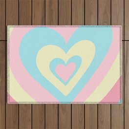 Love Power - Yellow blue pink Outdoor Rug