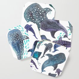 Whale Shark, Ray & Sea Creature Play Print Coaster