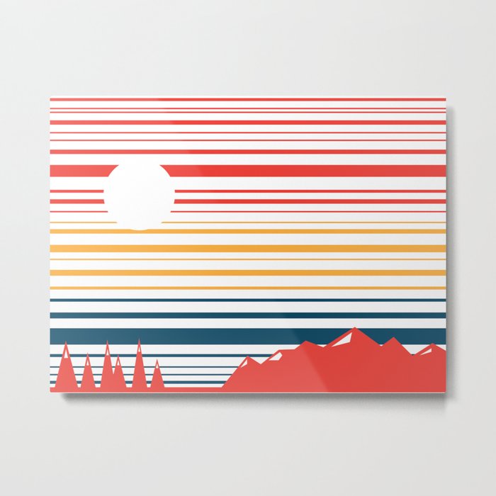 Mountain Stripes Metal Print