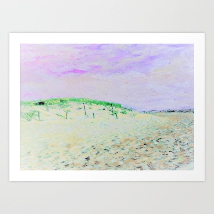 Dunes 3, Soft, Oil Pastel Drawing Art Print
