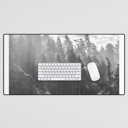 Forest in Black and White | Travel Photography Minimalism in the Pacific Northwest Desk Mat