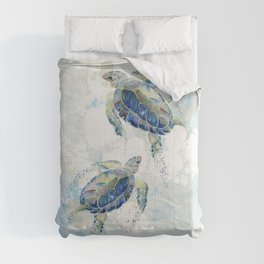 Swimming Together 2 - Sea Turtle  Comforter
