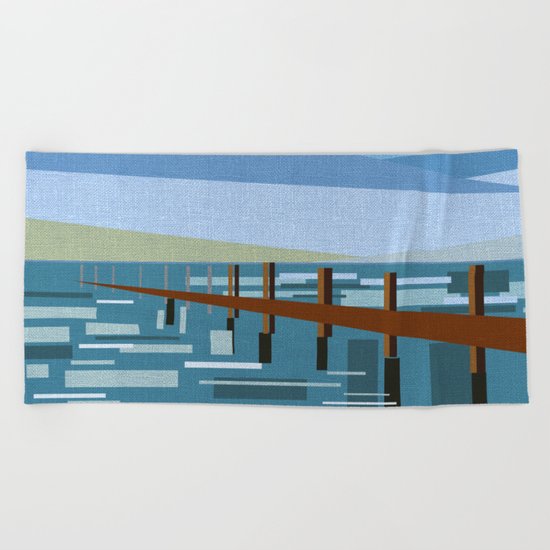 LOOKING AT THE SEA (abstract) Beach Towel