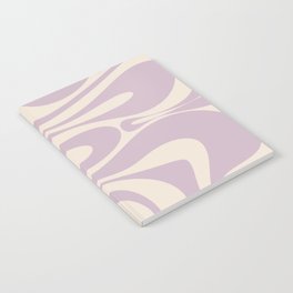 Mod Thang Retro Modern Abstract Pattern in Light Lilac Purple and Cream Notebook
