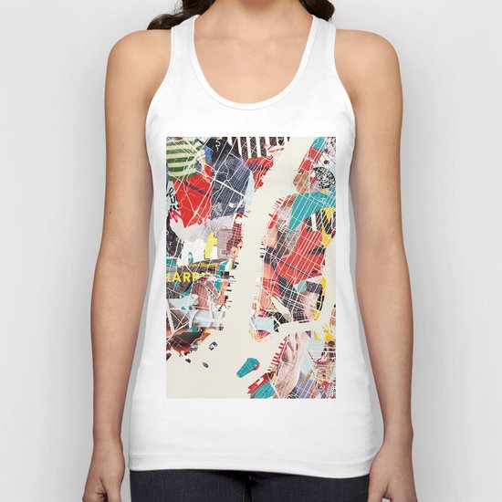 New York Map collage magazine Unisex Tank Top
