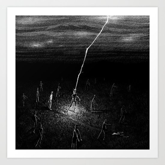 Electric Zombie Art Print