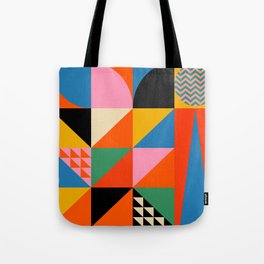 Geometric abstraction in colorful shapes   Tote Bag