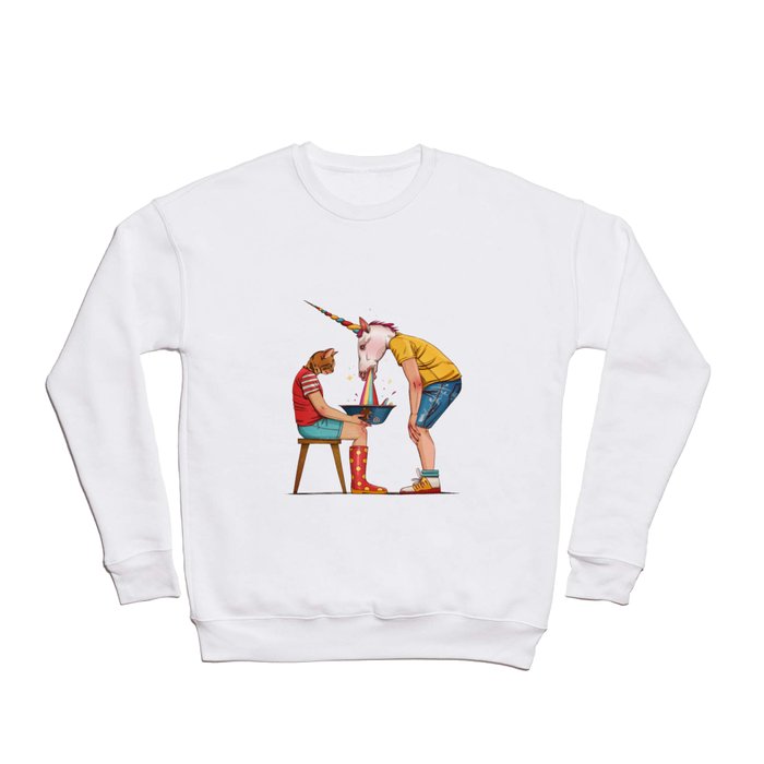 Unicorn and the cat Crewneck Sweatshirt