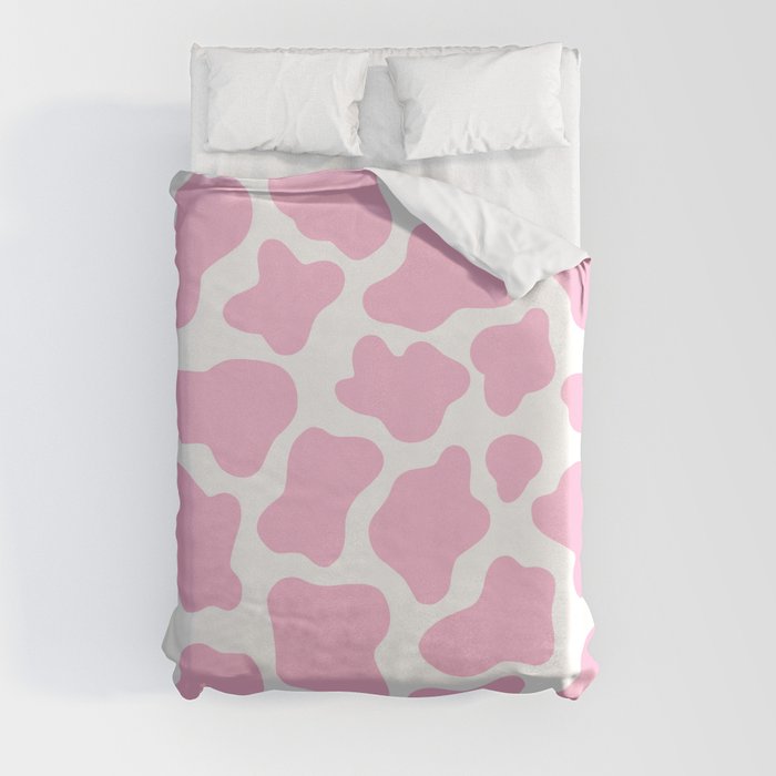 Pink Cow Print Duvet Cover
