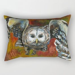 Autumn Flying Barred Owl Rectangular Pillow