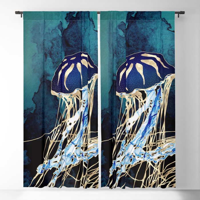 Metallic Jellyfish III Blackout Curtain