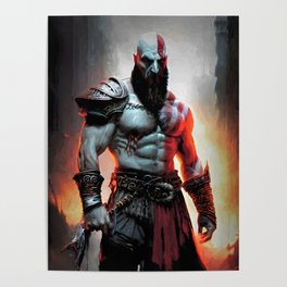 Kratos God of War by Brian Vegas Poster