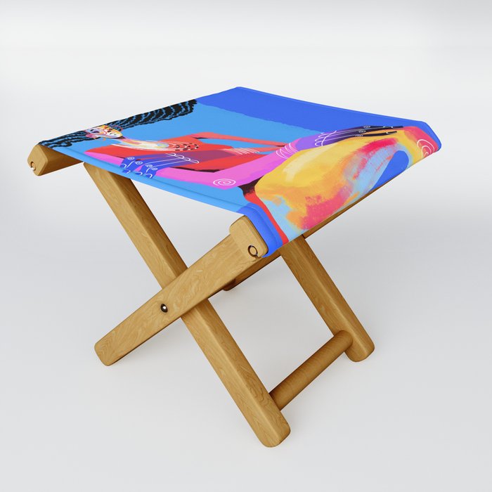 Fashion Illustration | Modern Art Folding Stool