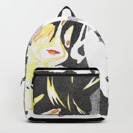 Flower Portrait Backpack | Drawing, Ink Pen, Pattern, Yellow, Dottedart, Flower, Colored Pencil, Dots 