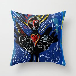 Black Angel Hope and Peace for All Street Art Graffiti Throw Pillow
