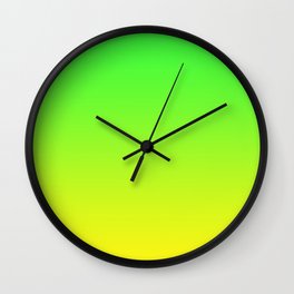 Neon green and neon yellow gradient, Ombre. Wall Clock