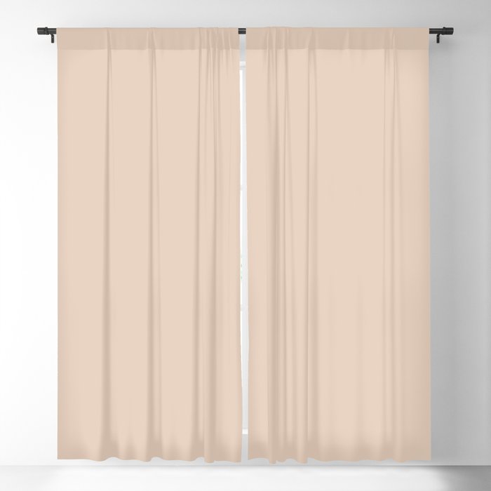 Pale Neutral Blush Buff Cream Solid Blackout Curtain