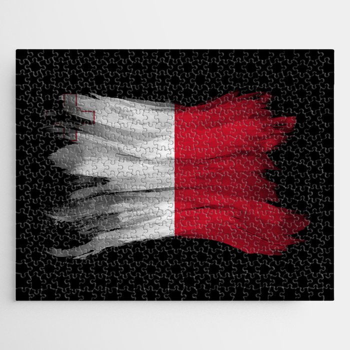 Malta flag brush stroke, national flag Jigsaw Puzzle