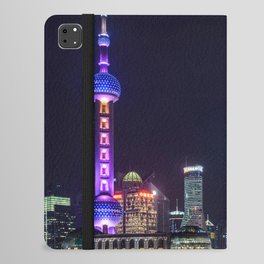 China Photography - Night Life In The Chinese City Shanghai iPad Folio Case