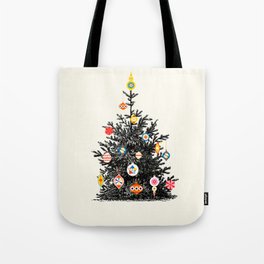 Retro Decorated Christmas Tree Tote Bag