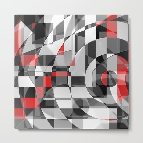 black and white meets red Version 1 Metal Print