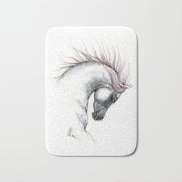 Arabian horse head Bath Mat | Ink Pen, Runninghorse, Equineart, Horseportrait, Horsehead, Equestrian, Horses, Horseart, Horse, Equine 