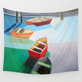 Five Boats Wall Tapestry