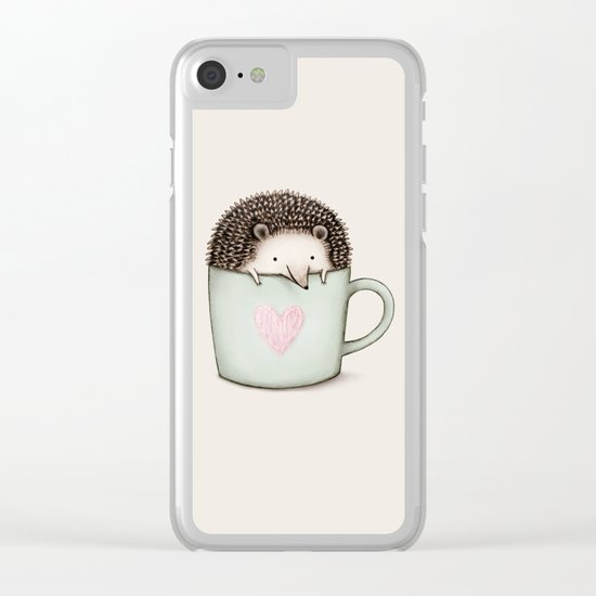 Hedgehog in a Mug Clear iPhone Case