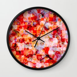 LOVE LOVe LOve Love Wall Clock | Abstract, Modern, Rainbow, Bold, Pattern, Red, Shapes, Yellow, Fun, Color 
