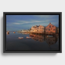 Harbor Houses in quiet and calm Sunrise Nantucket Island Framed Canvas