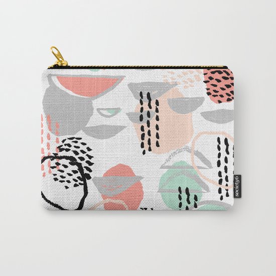 Callie - abstract minimal pastel art print texture ink hipster minimalist office or nursery Carry-All Pouch