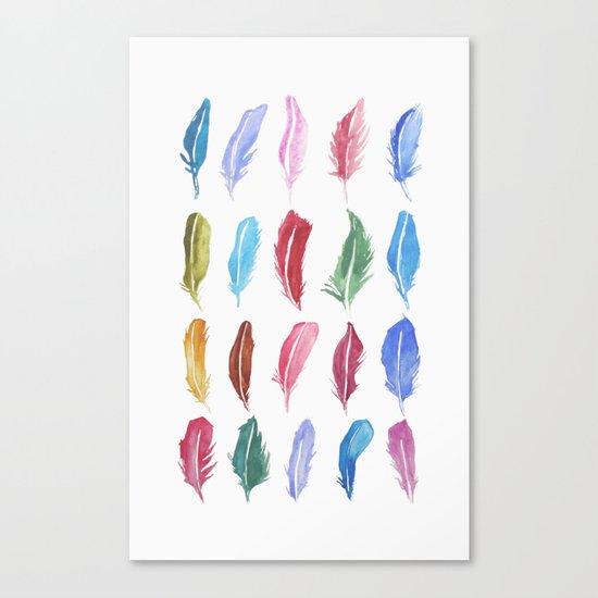 Colored Feathers Canvas Print
