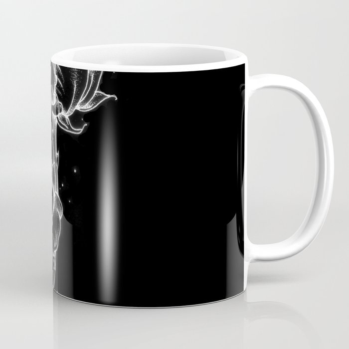 Dotwork Roses, White on black Coffee Mug