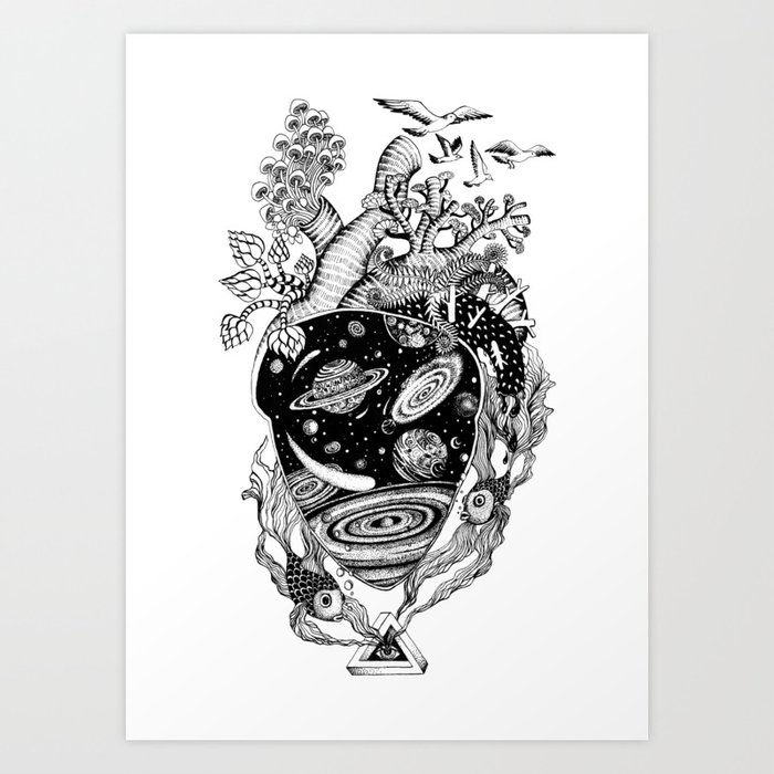 Cosmos Space Heart Art Print