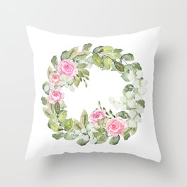 Rose Garden - Wreath Throw Pillow