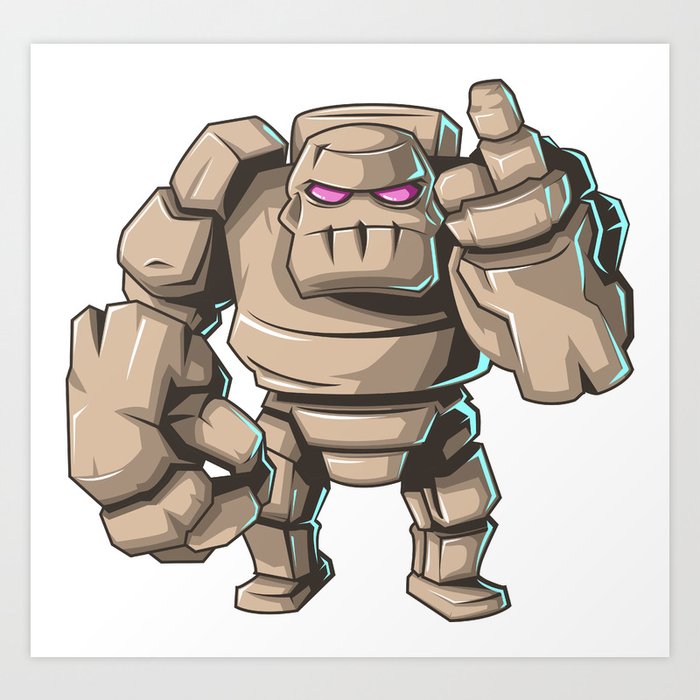 Clash of Clans The Mighty GOLEM Art Print by vectorvolt ...