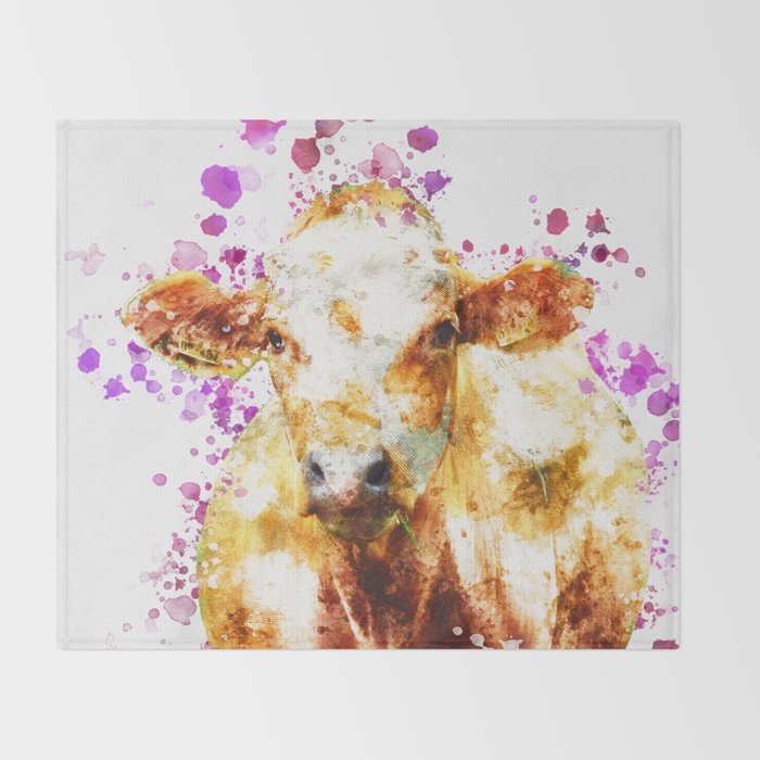 Watercolor Cow Painting Cow Print Cow Design Watercolor