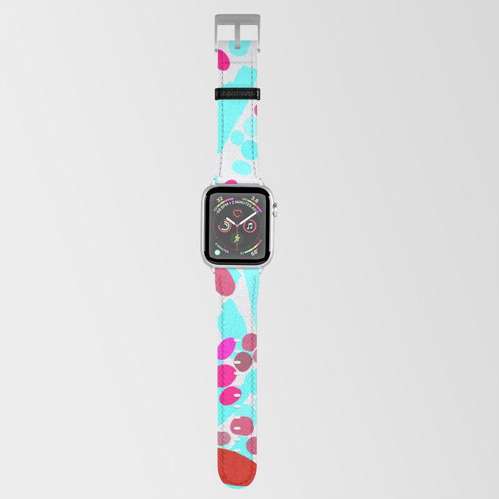 Slashes and Shapes Abstract Turquoise and Pink Apple Watch Band