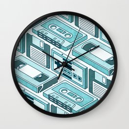 90's pattern-blue Wall Clock