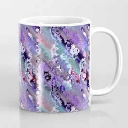 Ombre purple daisy floral tie dye batik pattern. Colorful boho flower summer girly linen paint wash Coffee Mug