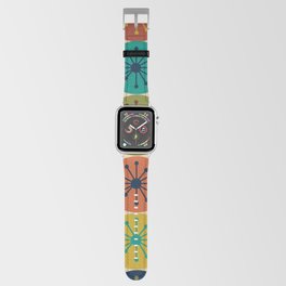 Atomic Dots Pattern in Mid Mod Teal, Orange, Olive, Blue, Mustard, and Beige Apple Watch Band