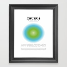 Taurus Zodiac Aura Print Framed Art Print