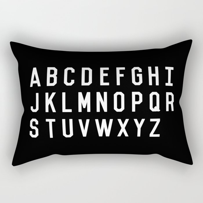 Alphabet Black and White Typography Design Poster with Monochrome Minimalist Letters Wall Decor Rectangular Pillow