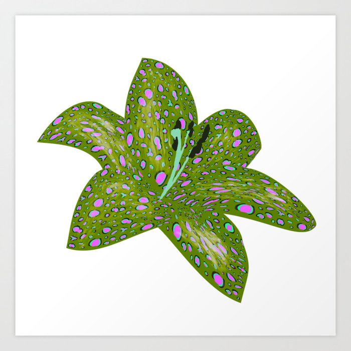 Cheetah Lily in Green Art Print